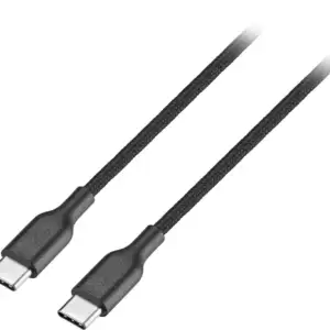 Best Buy essentials™ - 4' USB-C to USB-C Braided Charge-and-Sync Cable - Black
