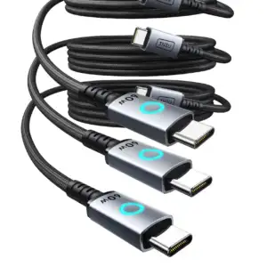 INIU - 60W USB C to USB C Cable 3-pack Fast Charging Cable for iPhone 17/16/15 Samsung Laptops Tablets etc. (3.3/6.6/6.6ft) - Black