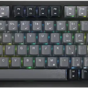 CORSAIR - K65 PLUS RGB 75% Wireless Mechanical Pre-Lubricated MLX Red Linear Switch Gaming Keyboard with Hot-Swappable Switches - Black/Gray